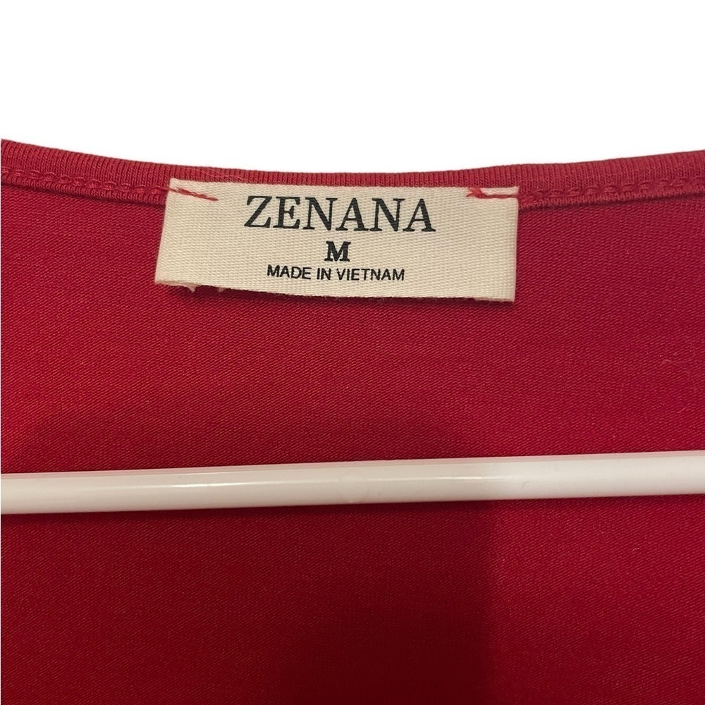 Zenana Long Sleeve Crop Top womens medium Burgundy V-neck Wrap CrissCross Casual - Picture 3 of 4